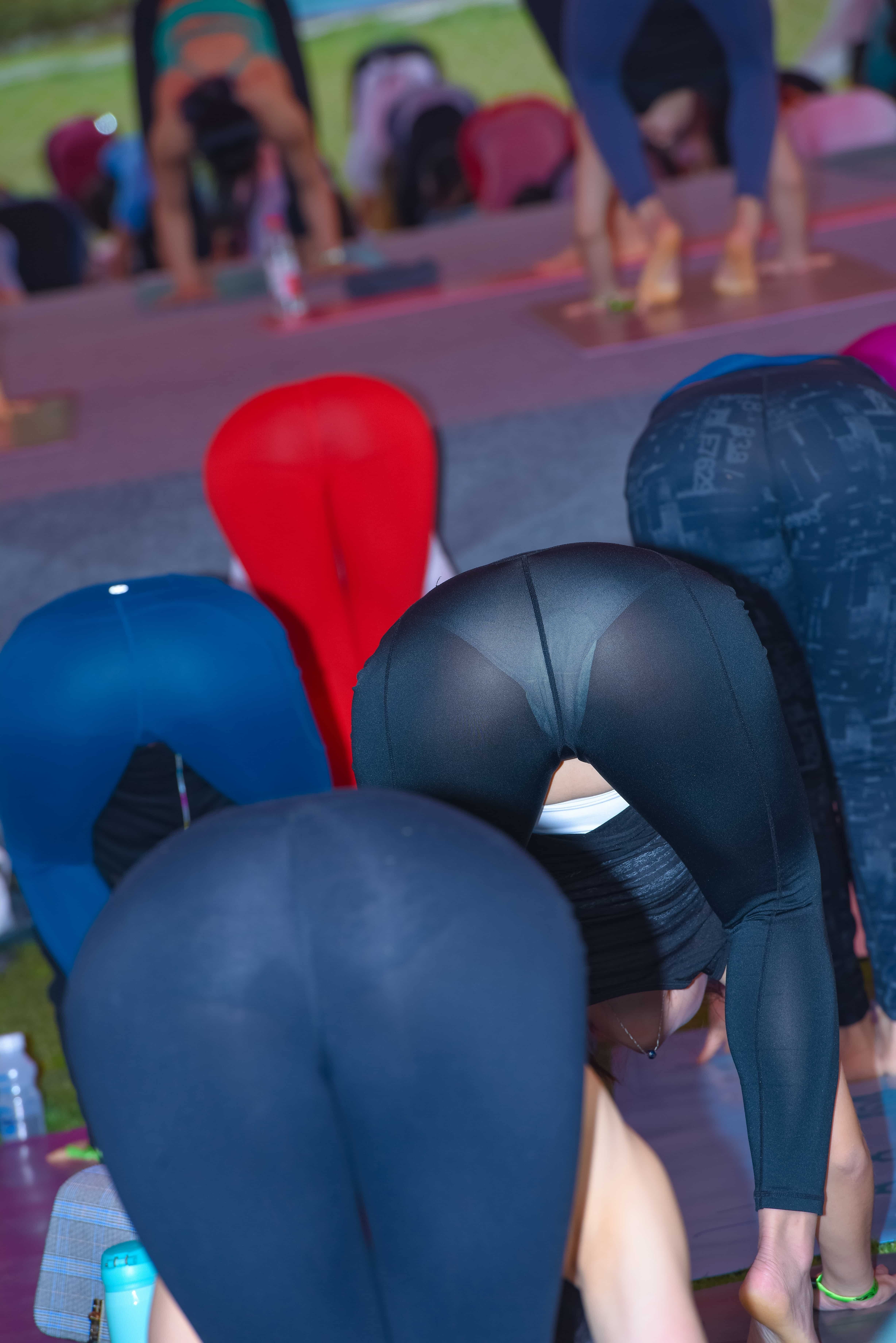 group yoga feet collage